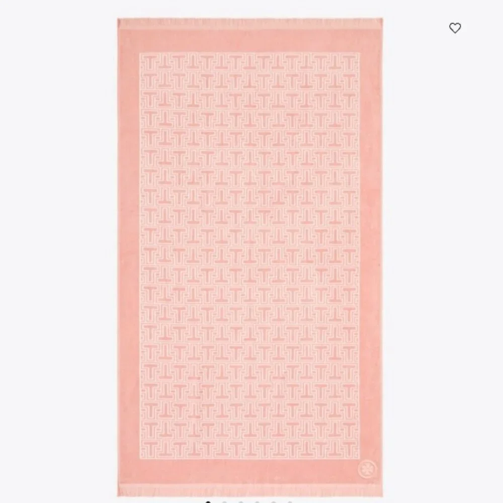 NWT! NEW！Tory Burch Oversized T-Tile Beach Towel - PInk